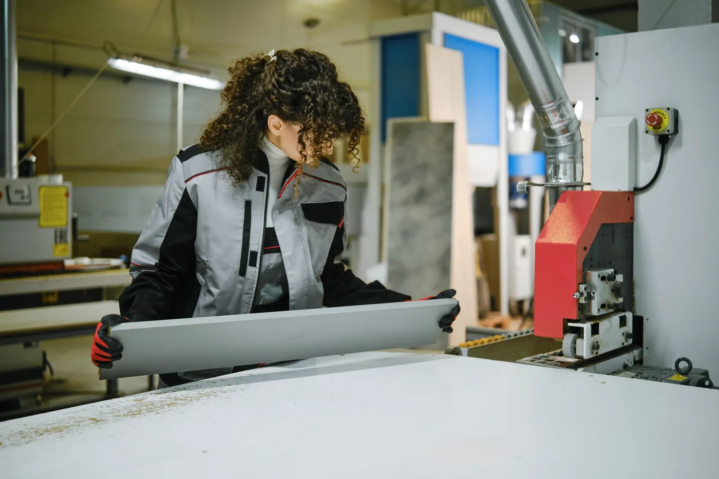 A panel being machined in the MGR workshop