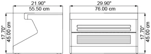 Base H450, dimensions