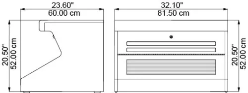 Base H530, dimensions