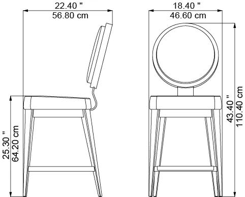 Estragon, dimensions
