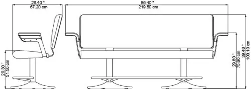 Love 1800 Bench, dimensions