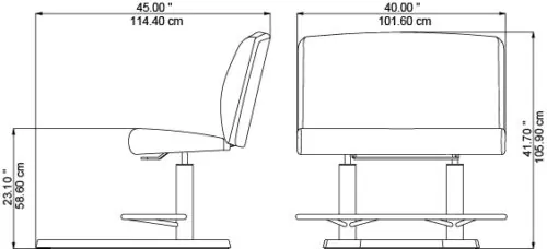 Sliding Love Bench, dimensions