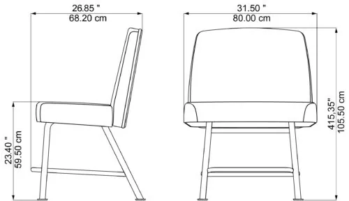 Love Delta Bench, dimensions