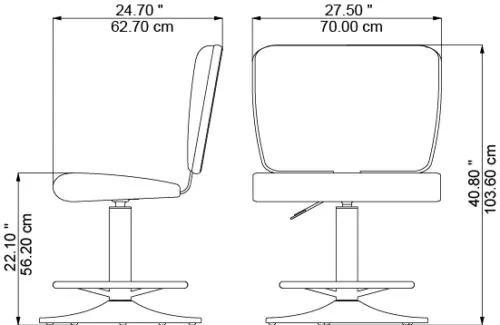 Mini Love Bench 70, dimensions