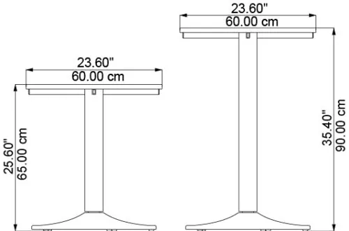 O-Table, dimensions