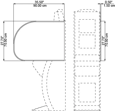 Plexiglas projectile, dimensions